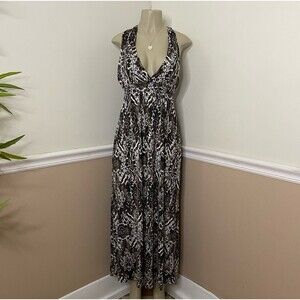 Stella Cruz Women’s Y2K Vintage Halter V-Neck Beach Maxi Dress